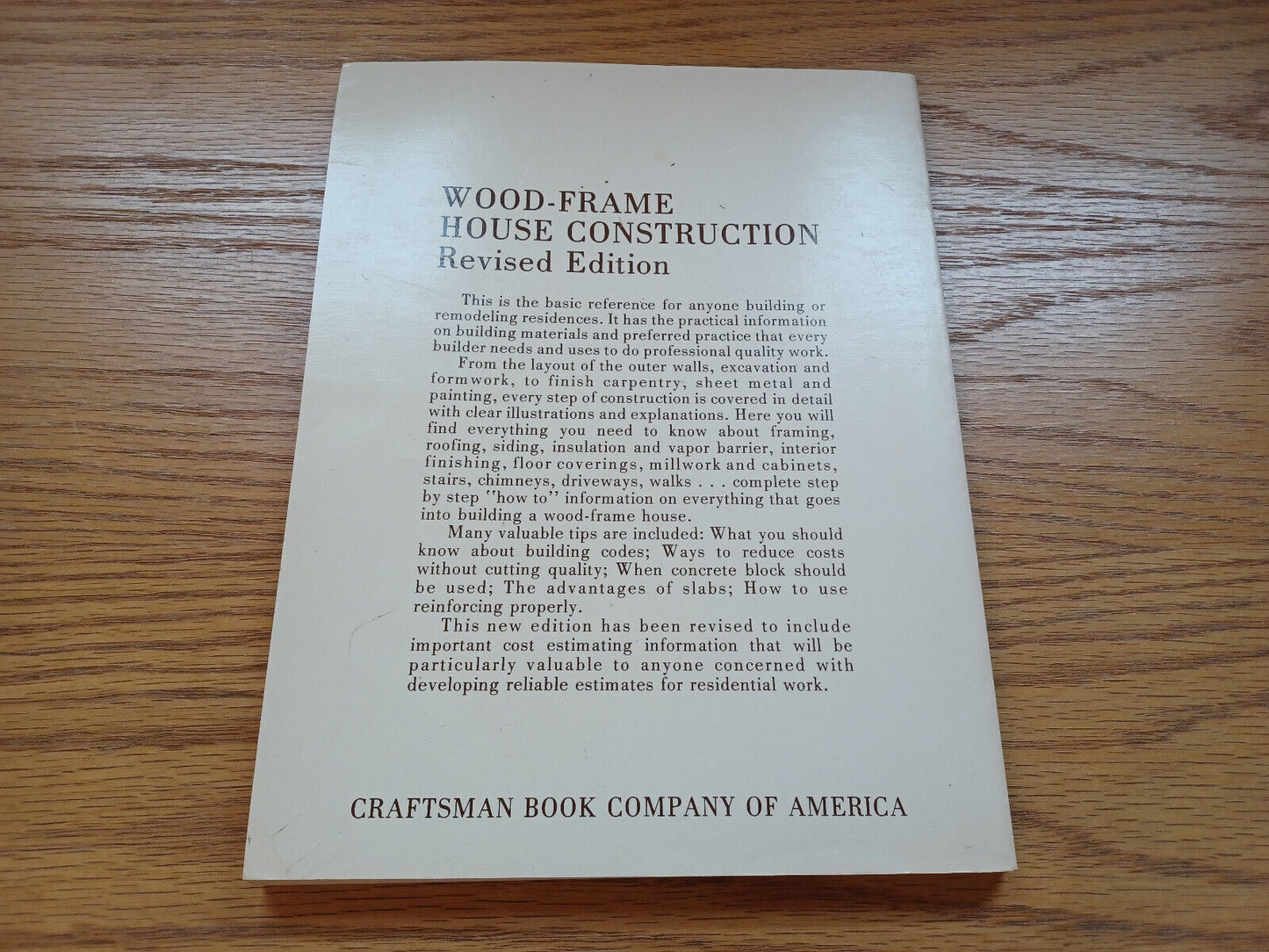 Wood Frame House Construction L O Anderson Taylor F Winslow 1980
