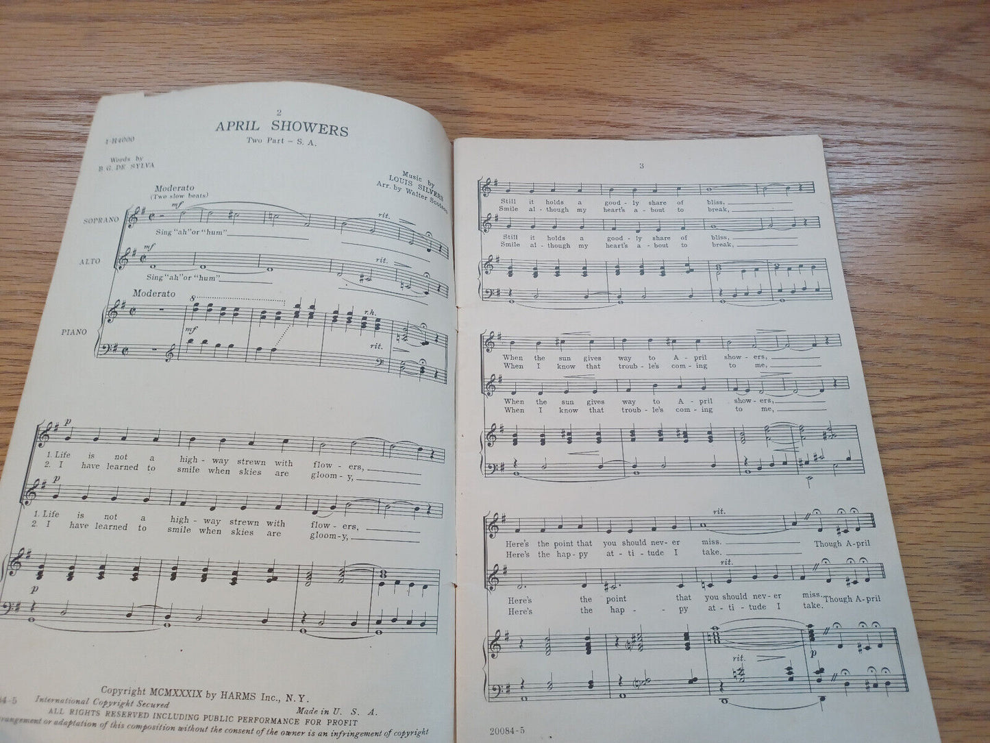 Auditorium Collection Of Harms Choruses For Two Part 1941