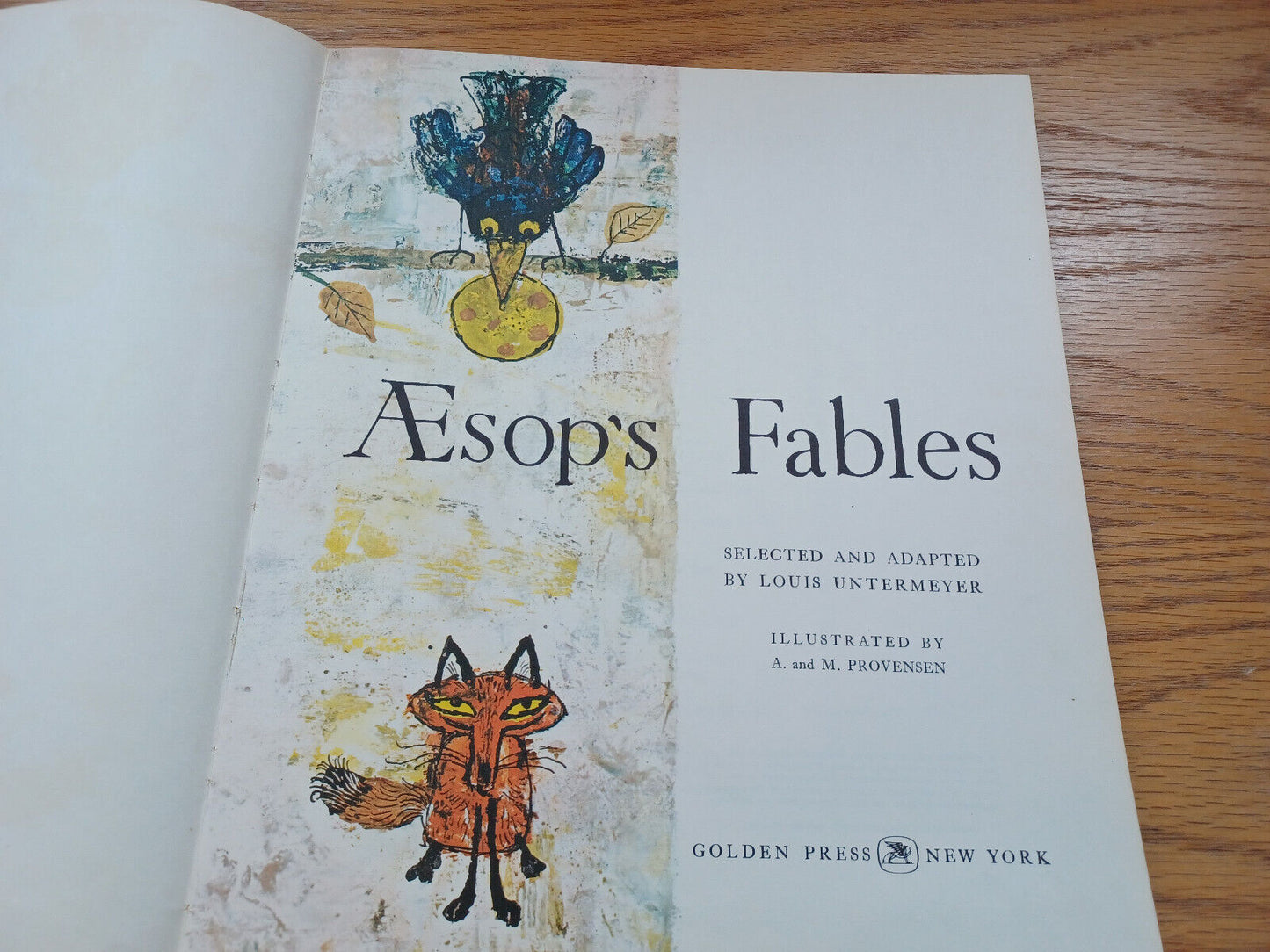 Aesops Fables By Louis Untermeyer 1967 Golden Book
