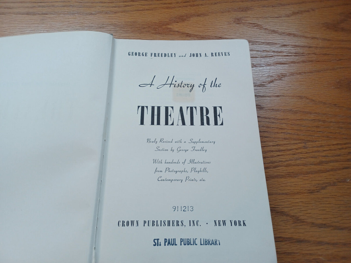 A History Of The Theater By George Freedley 1964