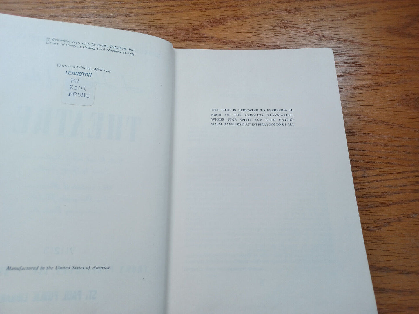 A History Of The Theater By George Freedley 1964