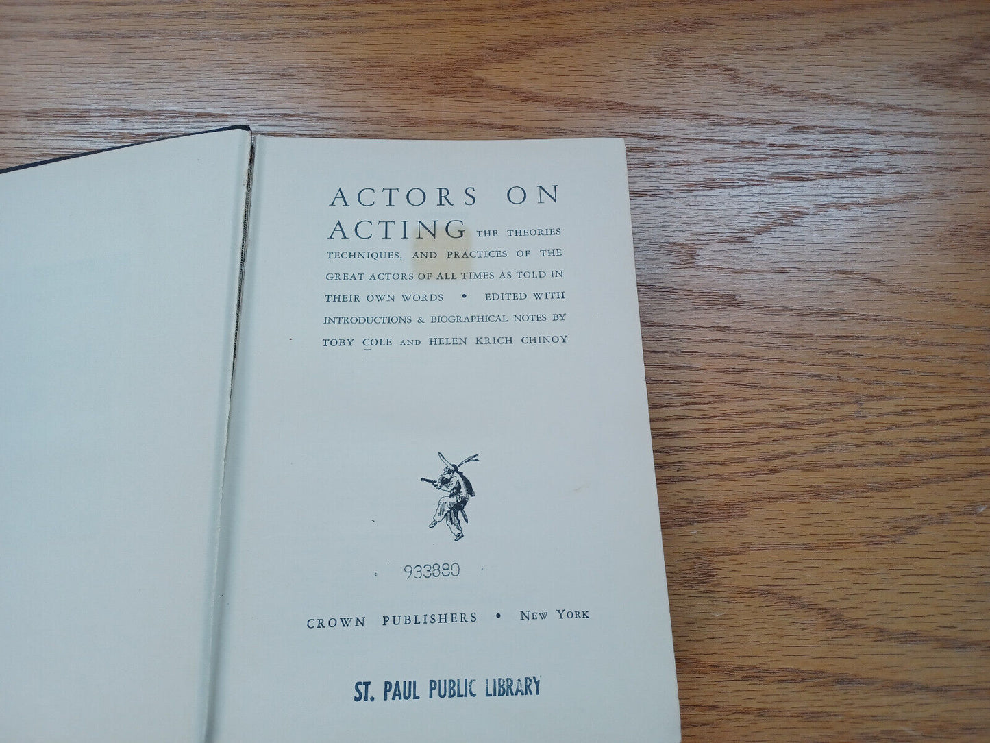 Actors On Acting By Toby Cole 1949