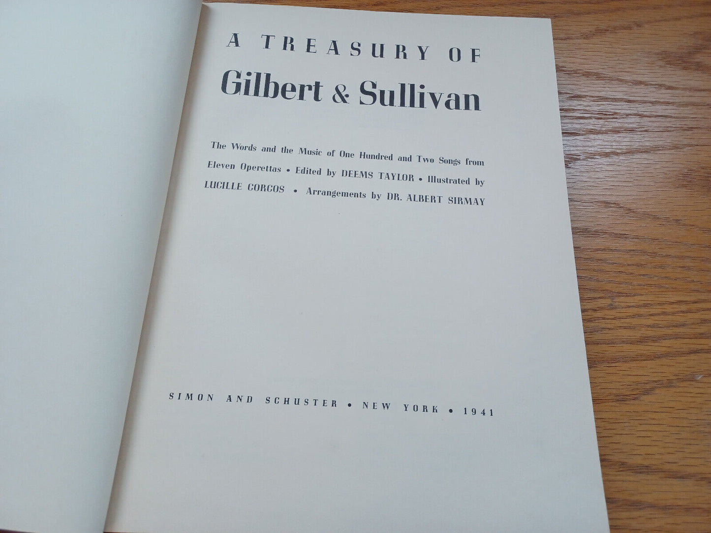 A Treasury Of Gilbert And Sullivan By Deems Taylor 1941