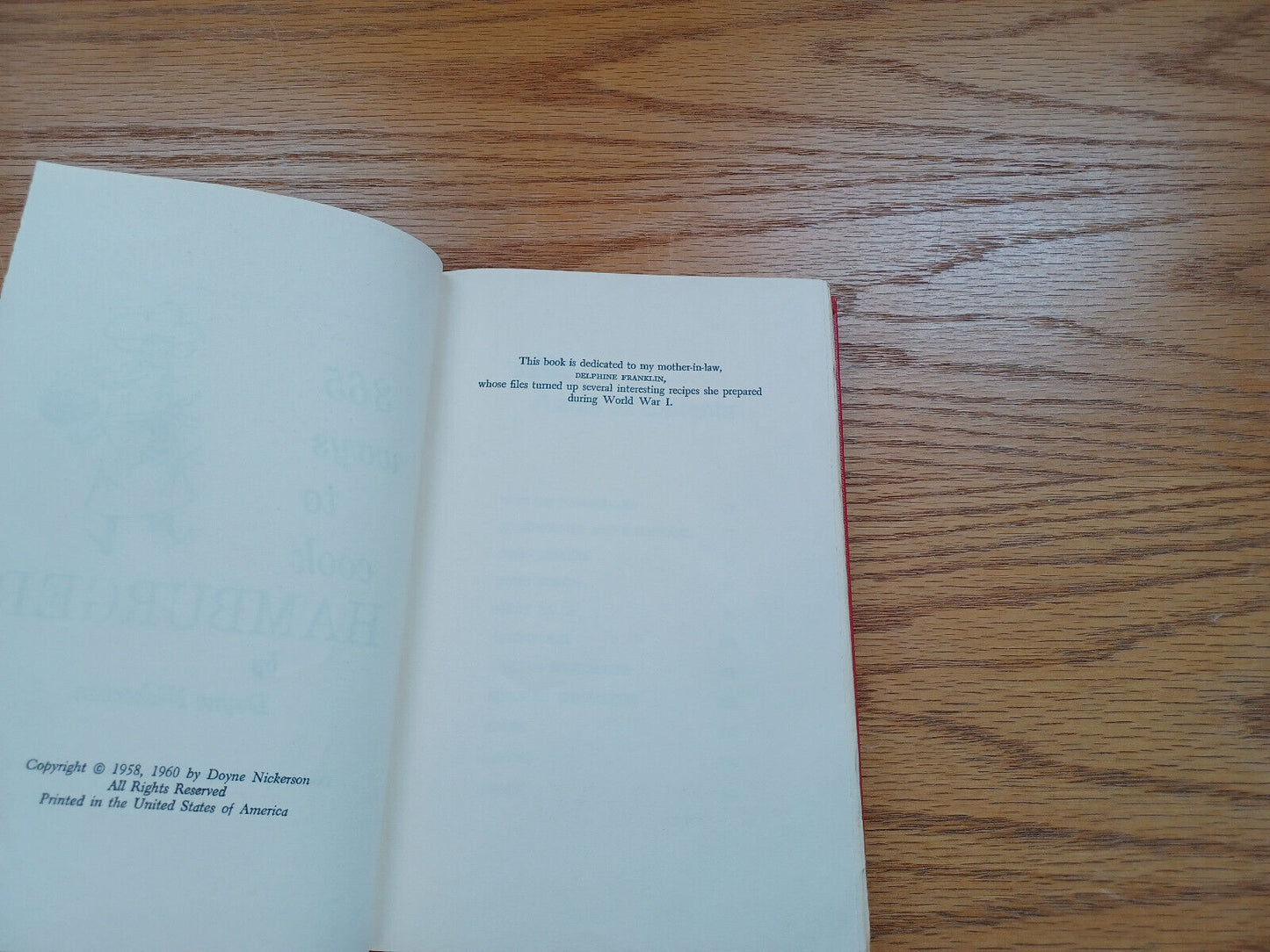 365 Ways To Cook Hamburger Doyne Nickerson 1960 Doubleday & Company