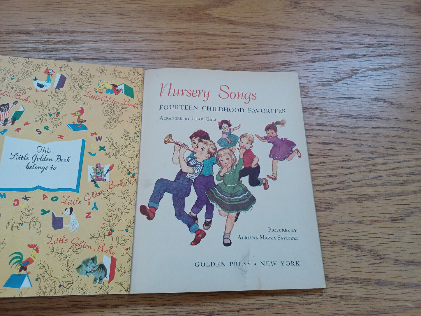 Nursery Songs Fourteen Childhood Favorites Leah Gale 1959 B