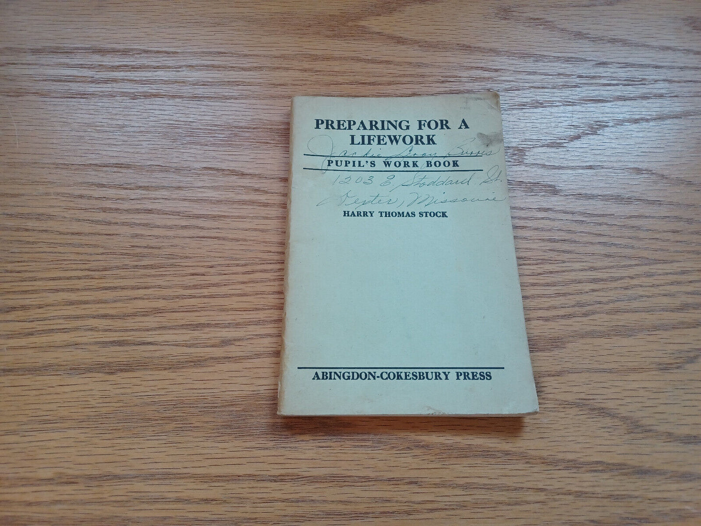 Preparing For A Lifework Pupil'S Work Book Harry Thomas Stock 1936