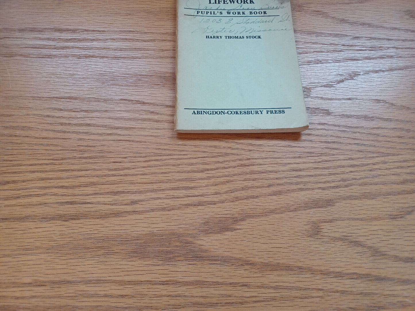 Preparing For A Lifework Pupil'S Work Book Harry Thomas Stock 1936