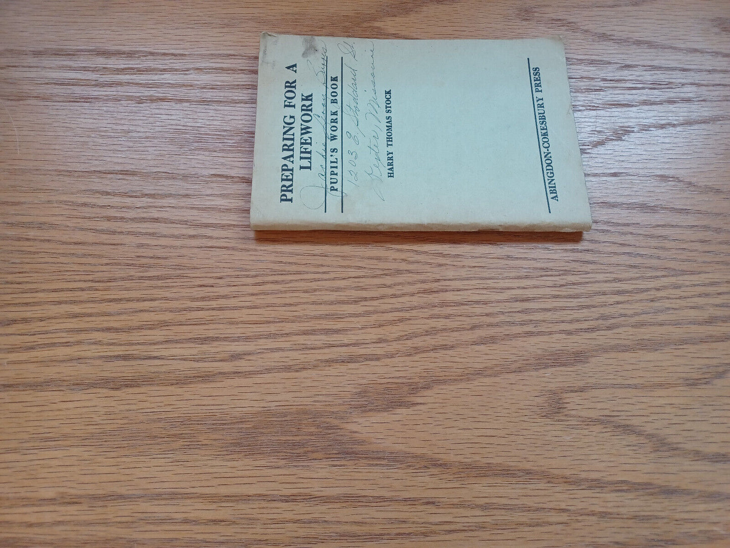 Preparing For A Lifework Pupil'S Work Book Harry Thomas Stock 1936