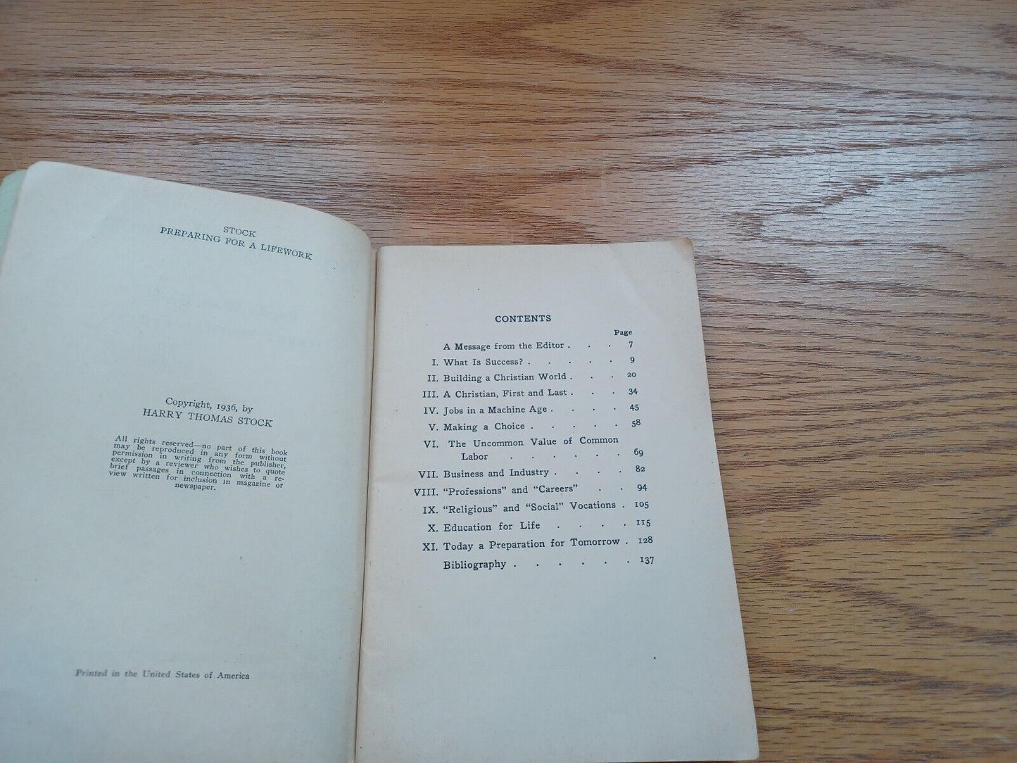 Preparing For A Lifework Pupil'S Work Book Harry Thomas Stock 1936