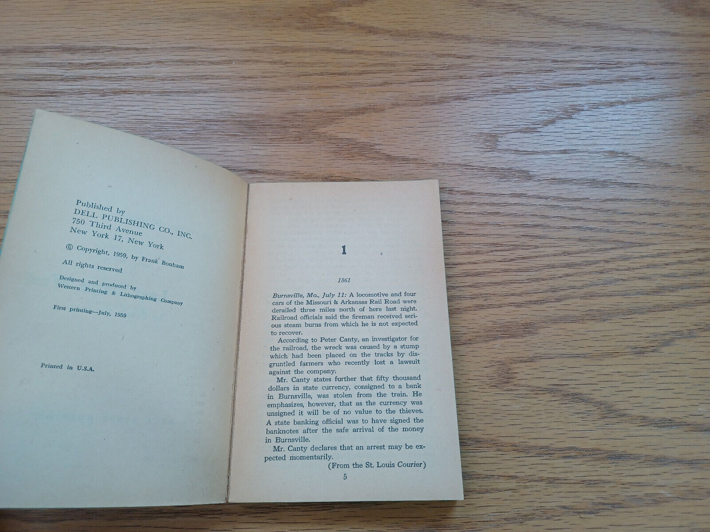 Last Stage West By Frank Bonham 1959