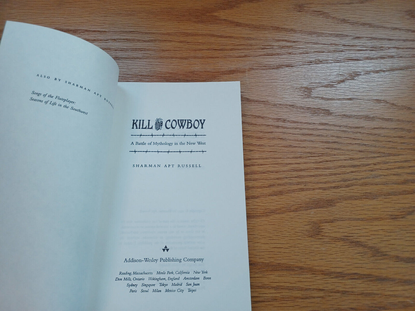 Kill The Cowboy Sharman Apt Russell Uncorrected Page Proofs 1993