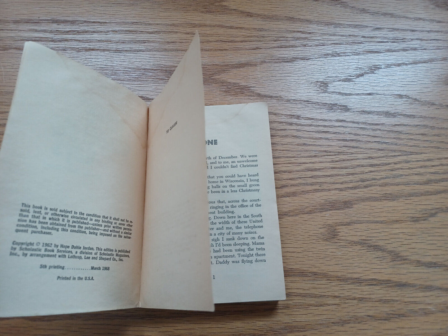 Three Desperate Days Hope Dahle Jordan 1968 Scholastic
