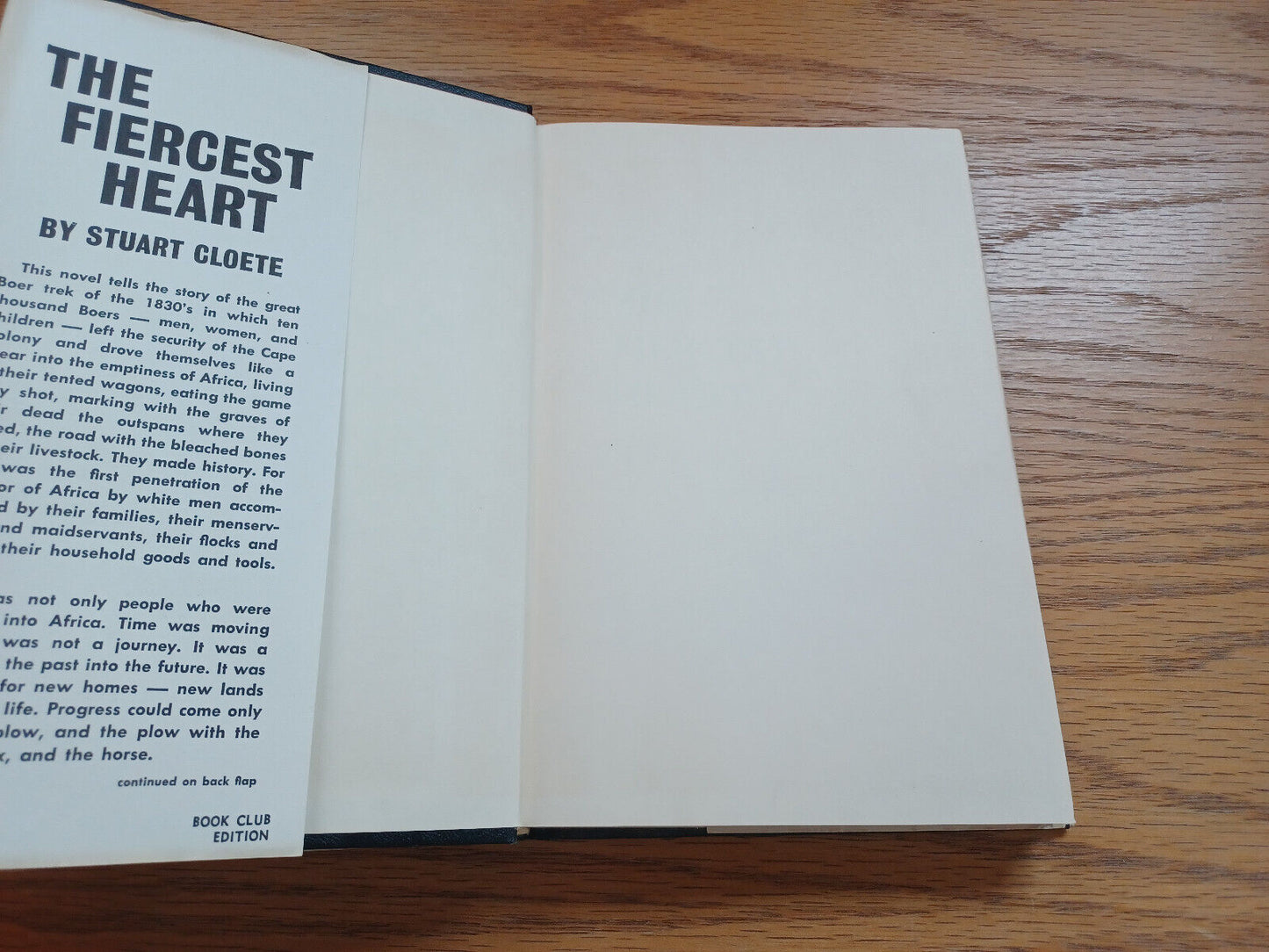 The Fiercest Heart Book Club Edition Dust Jacket Stuart Cloete