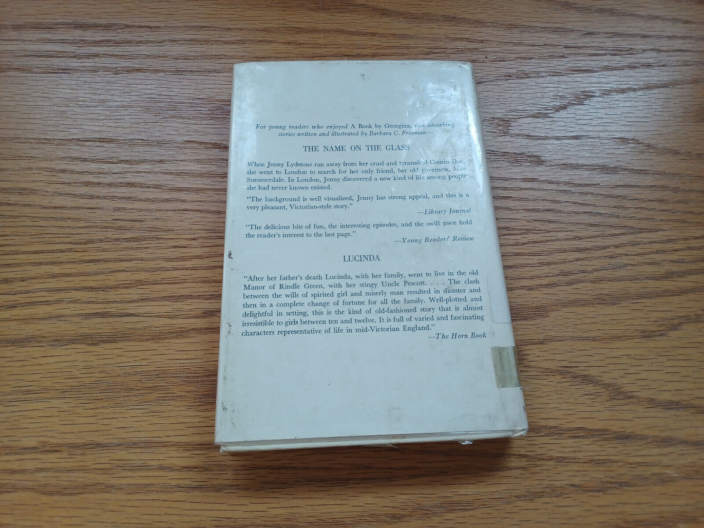 A Book By Georgina By Barbara Freeman 1962 Dust Jacket