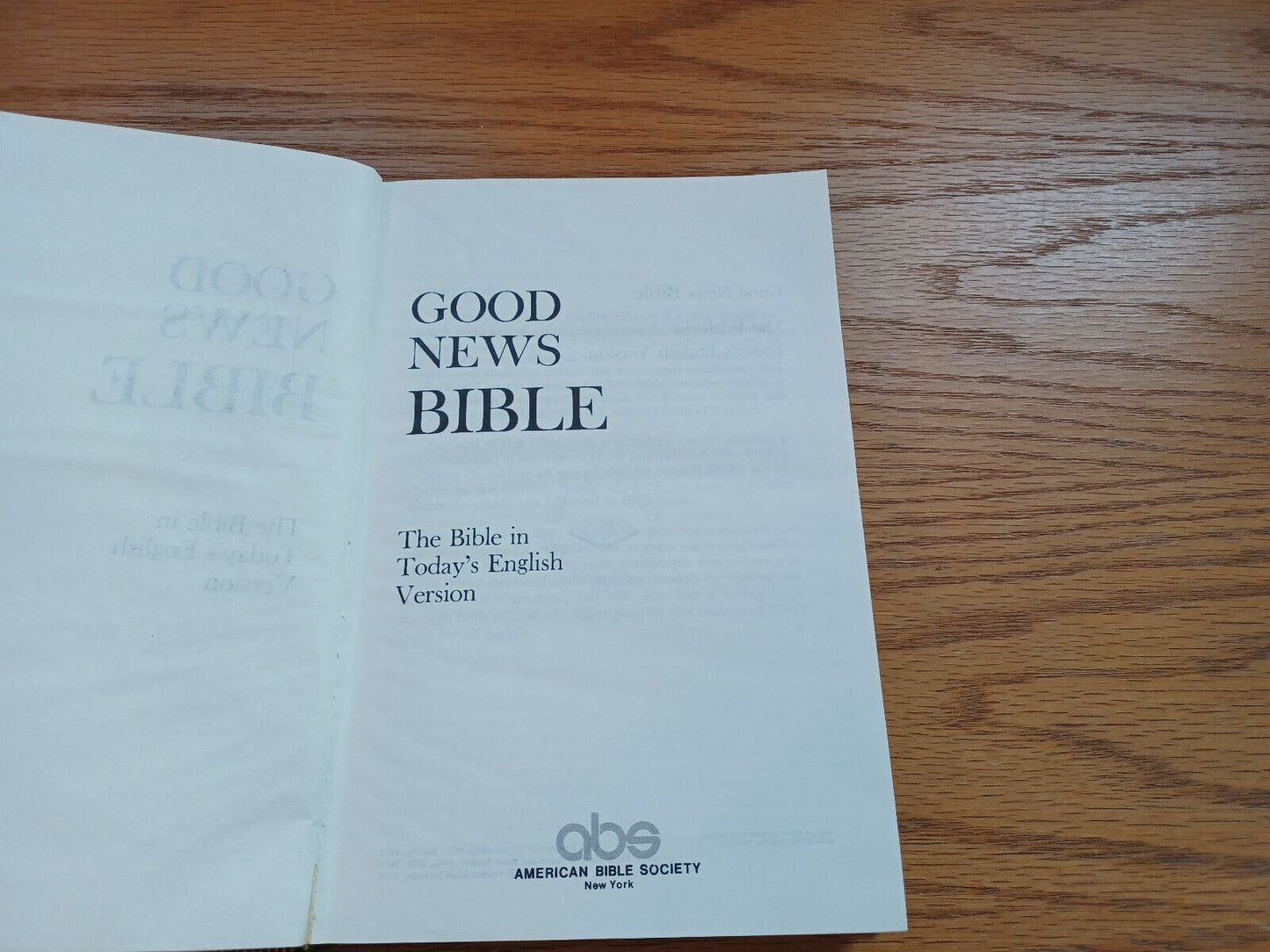 Good News Bible Today'S English Version 1987 American Bible Society