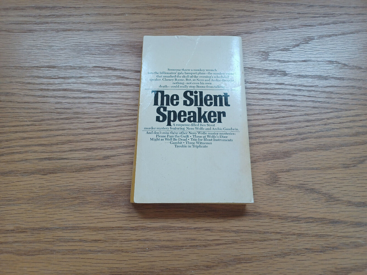 The Silent Speaker Nero Wolfe By Rex Stout 1974
