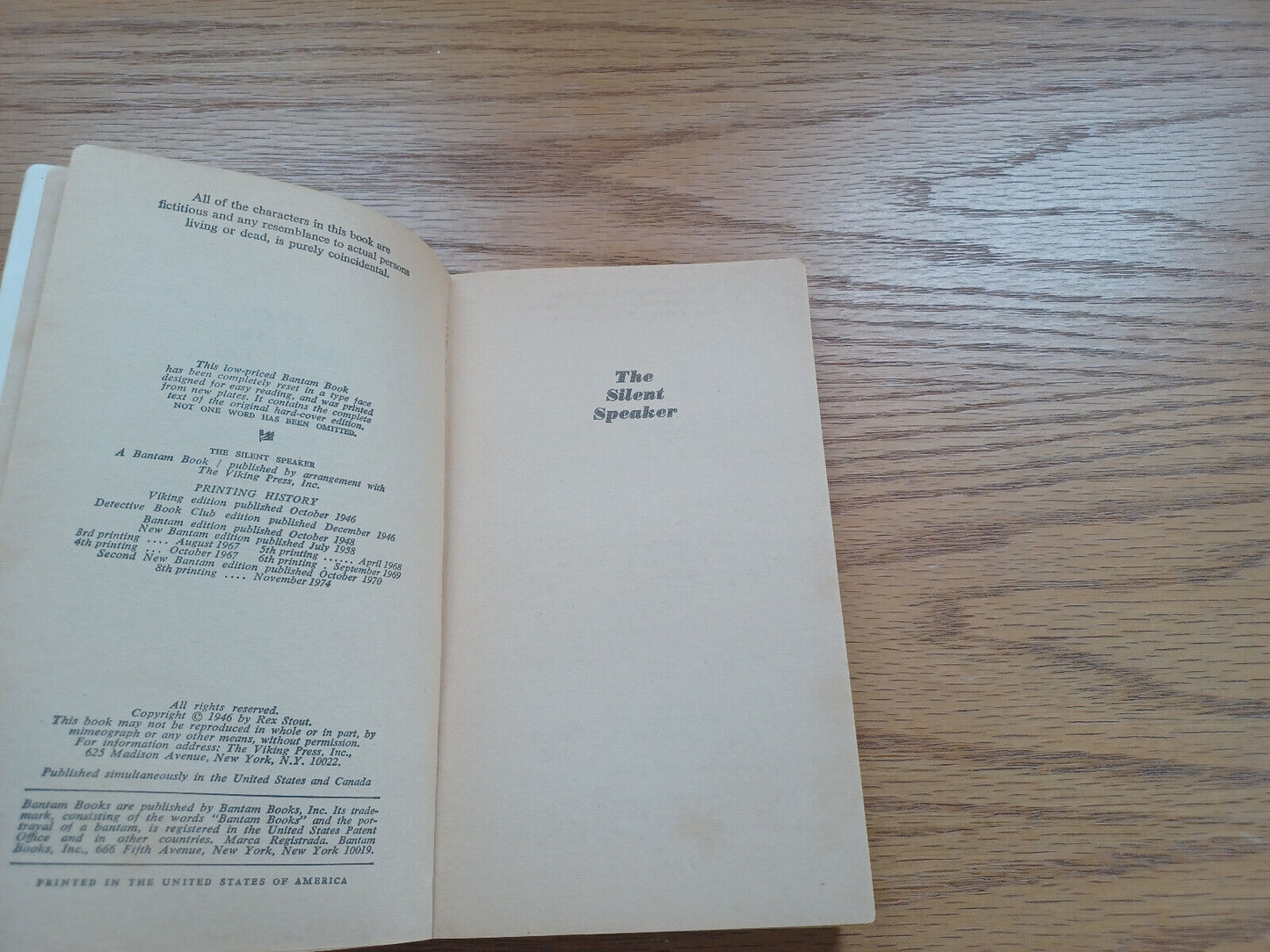 The Silent Speaker Nero Wolfe By Rex Stout 1974