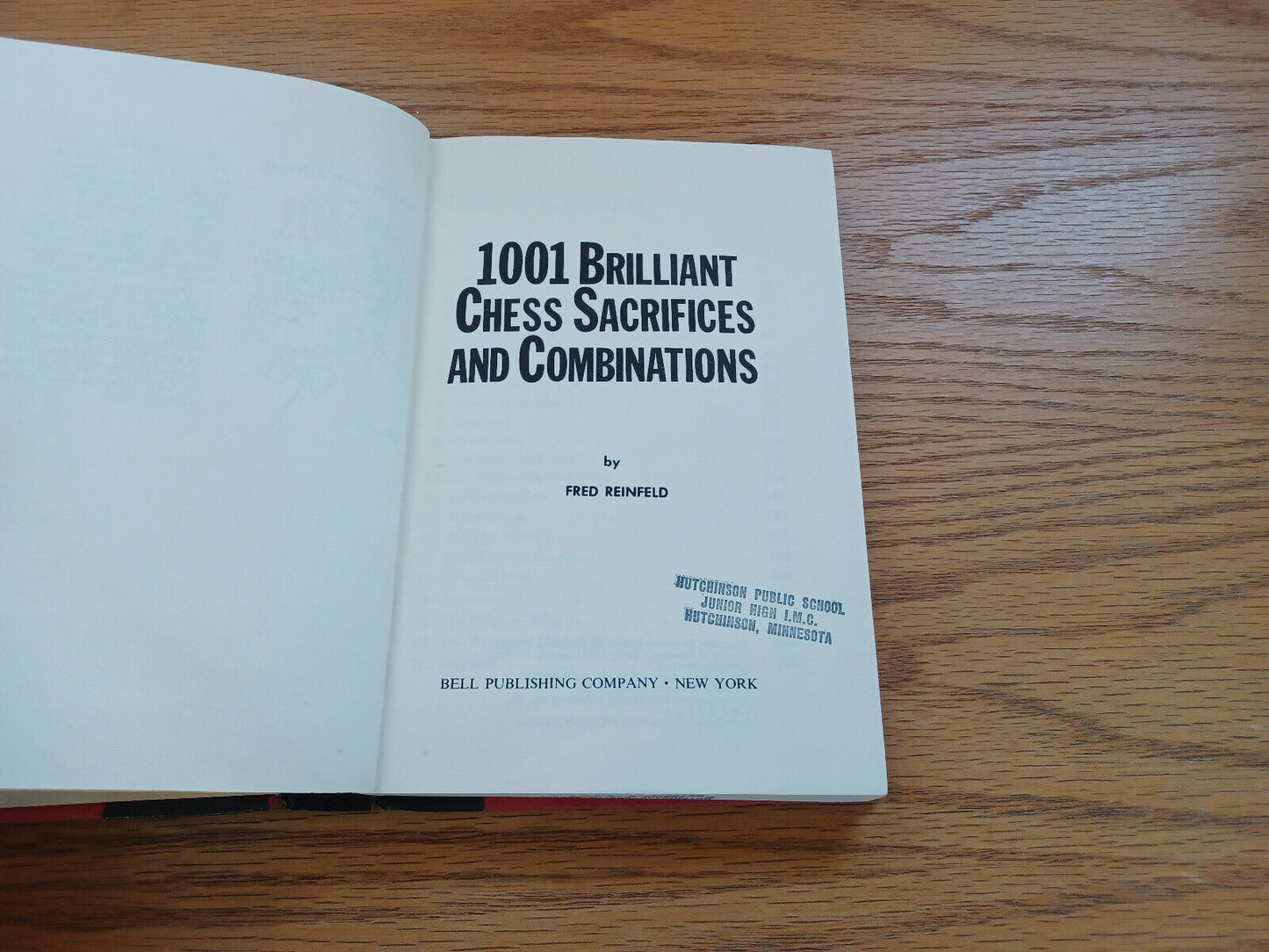 1001 Brilliant Chess Sacrifices And Combinations By Fred Reinfeld 1955