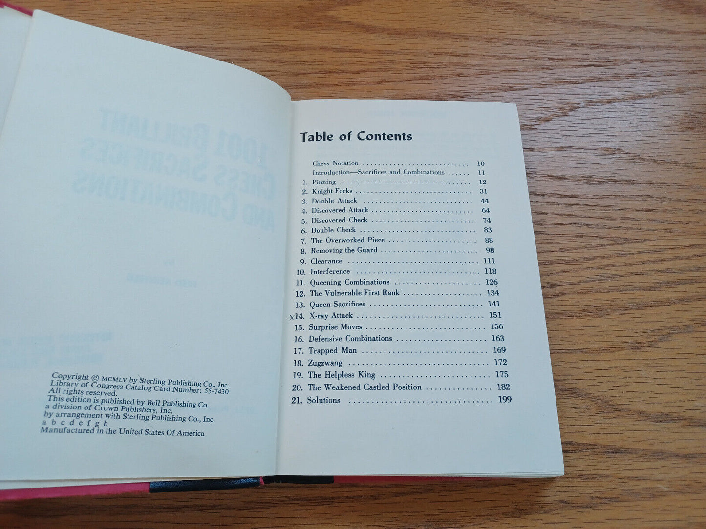 1001 Brilliant Chess Sacrifices And Combinations By Fred Reinfeld 1955