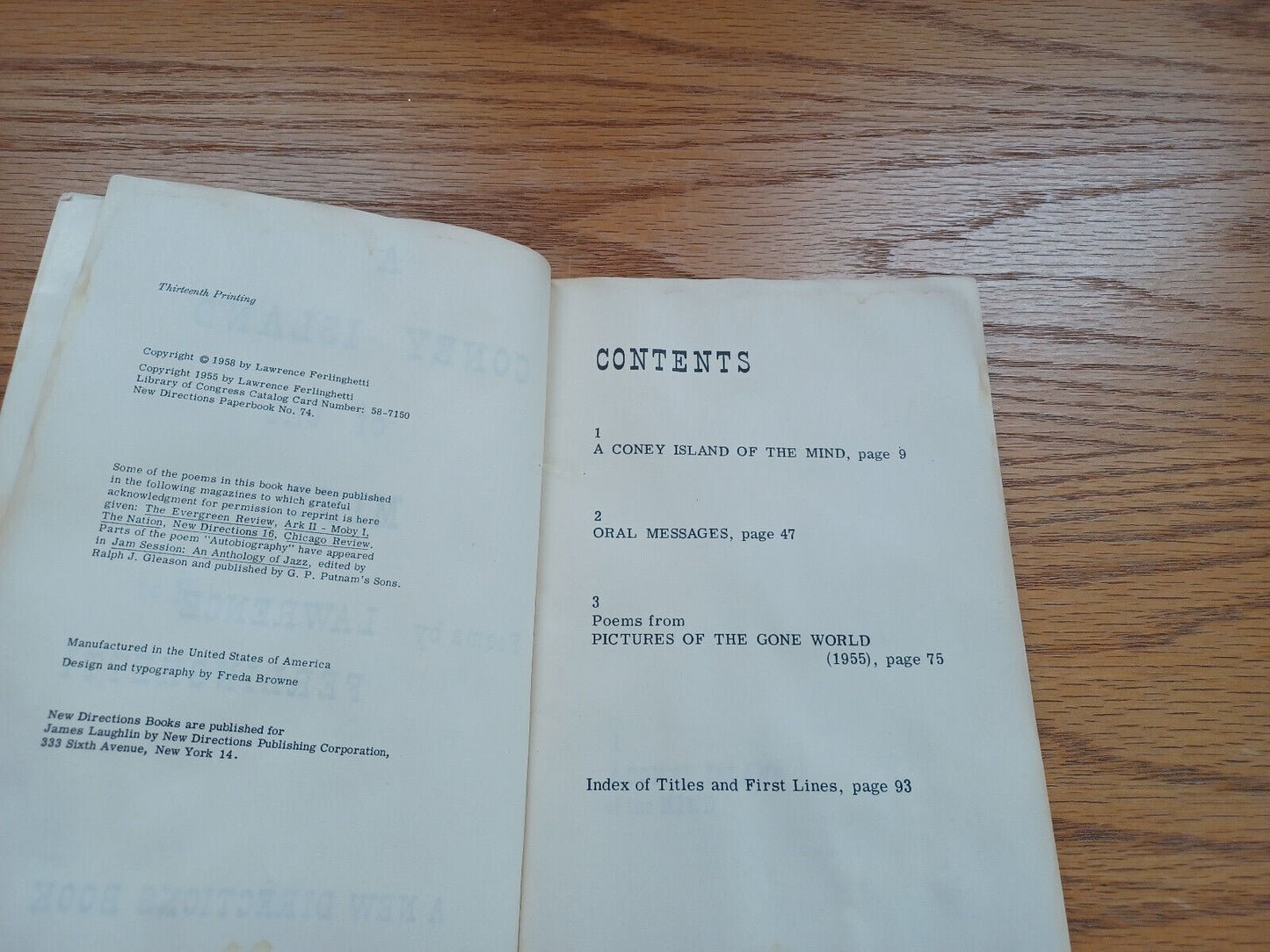 A Coney Island Of The Mind Poems By Lawrence Ferlinghetti 1958