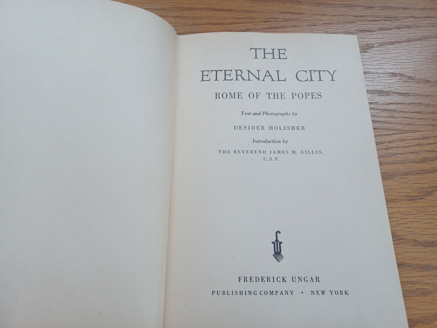 The Eternal City By Desider Holisher 1943 Dust Jacket