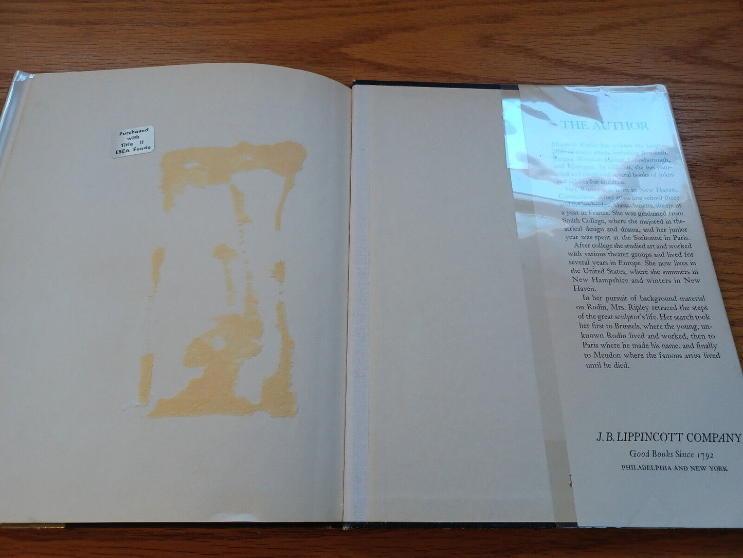Rodin A Biography Elizabeth Ripley 1966 1St Ed Dust Jacket
