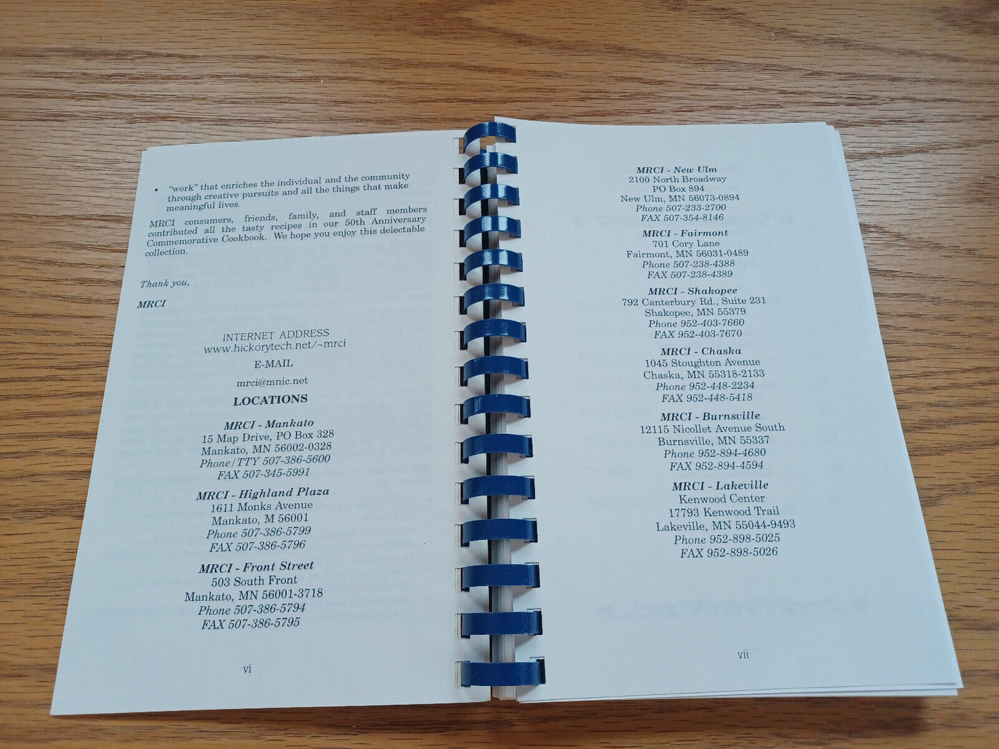 2003 Mrci Commemorative Cookbook Mankato Minnesota