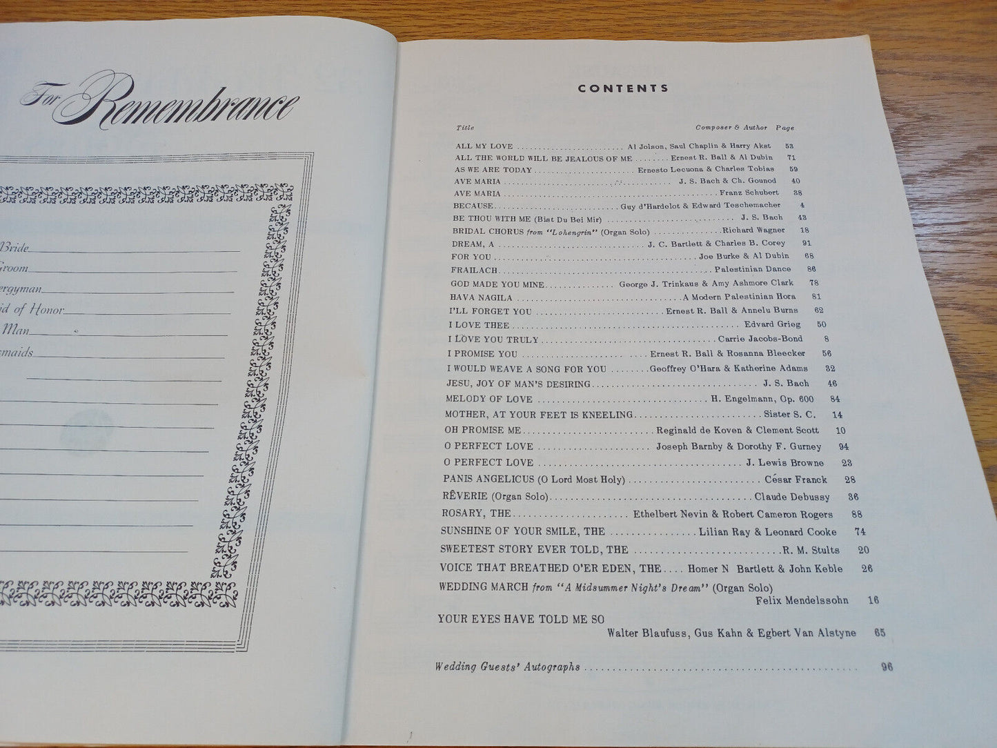 32 Wedding Songs Solos For Voice Piano Or Organ Nat Korn 1959