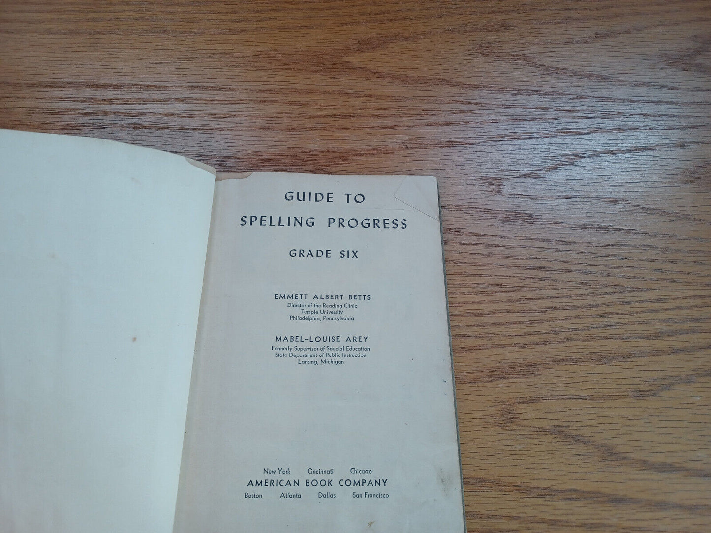 Guide To Spelling Progress Grade 6 By Emmett Betts 1947