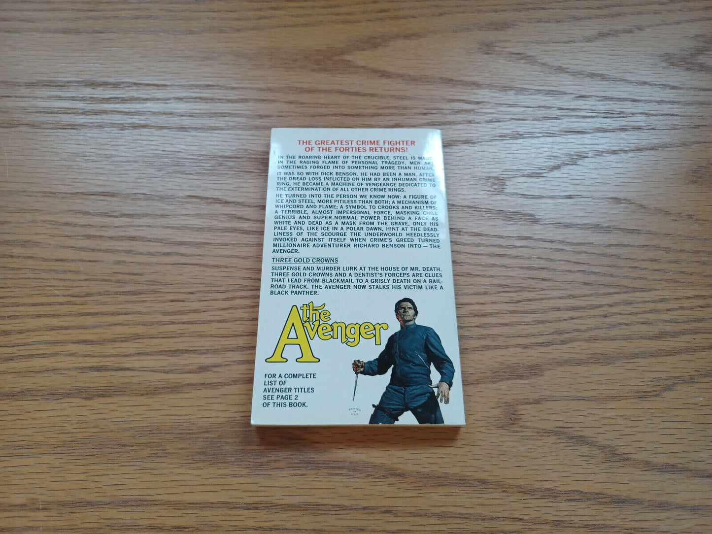 The Avenger The Gold Crowns By Kenneth Robeson 1973