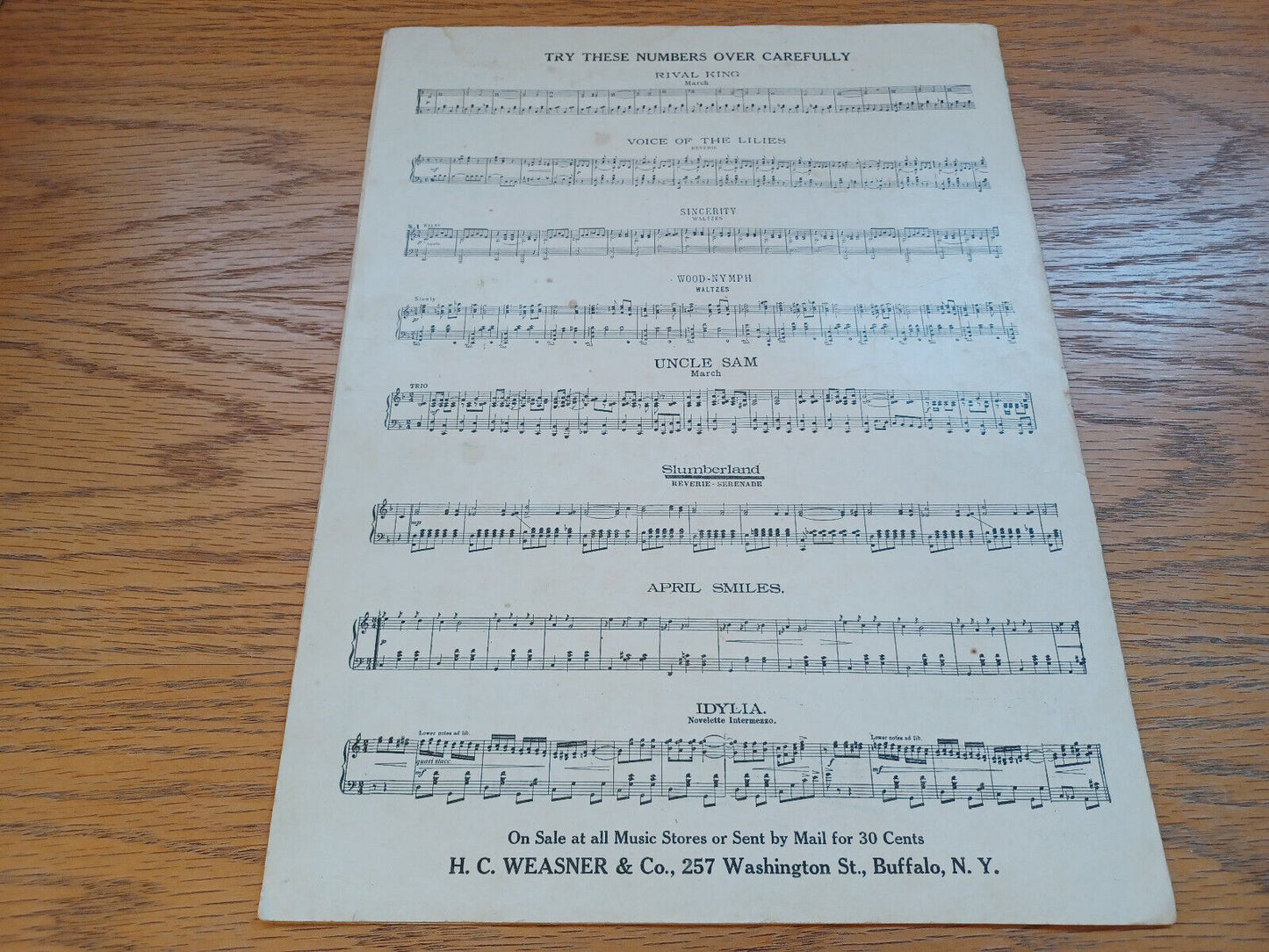 Slumberland Reverie Serenade Piano H C Weasner Elite Edition