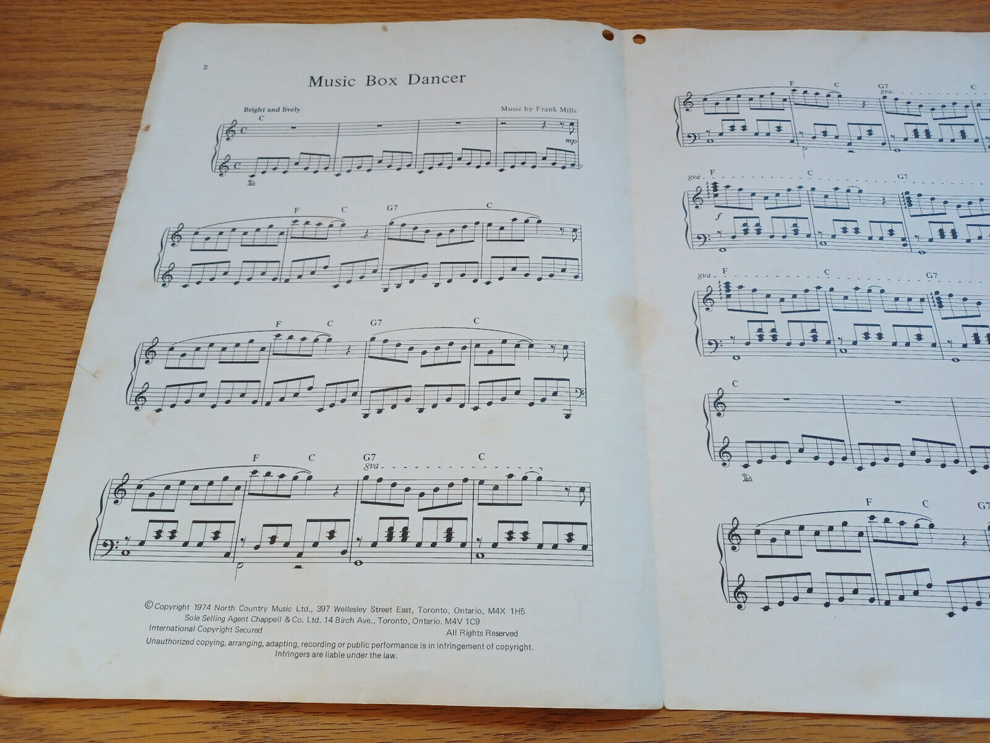 Music Box Dancer Piano Solo Frank Mills 1974