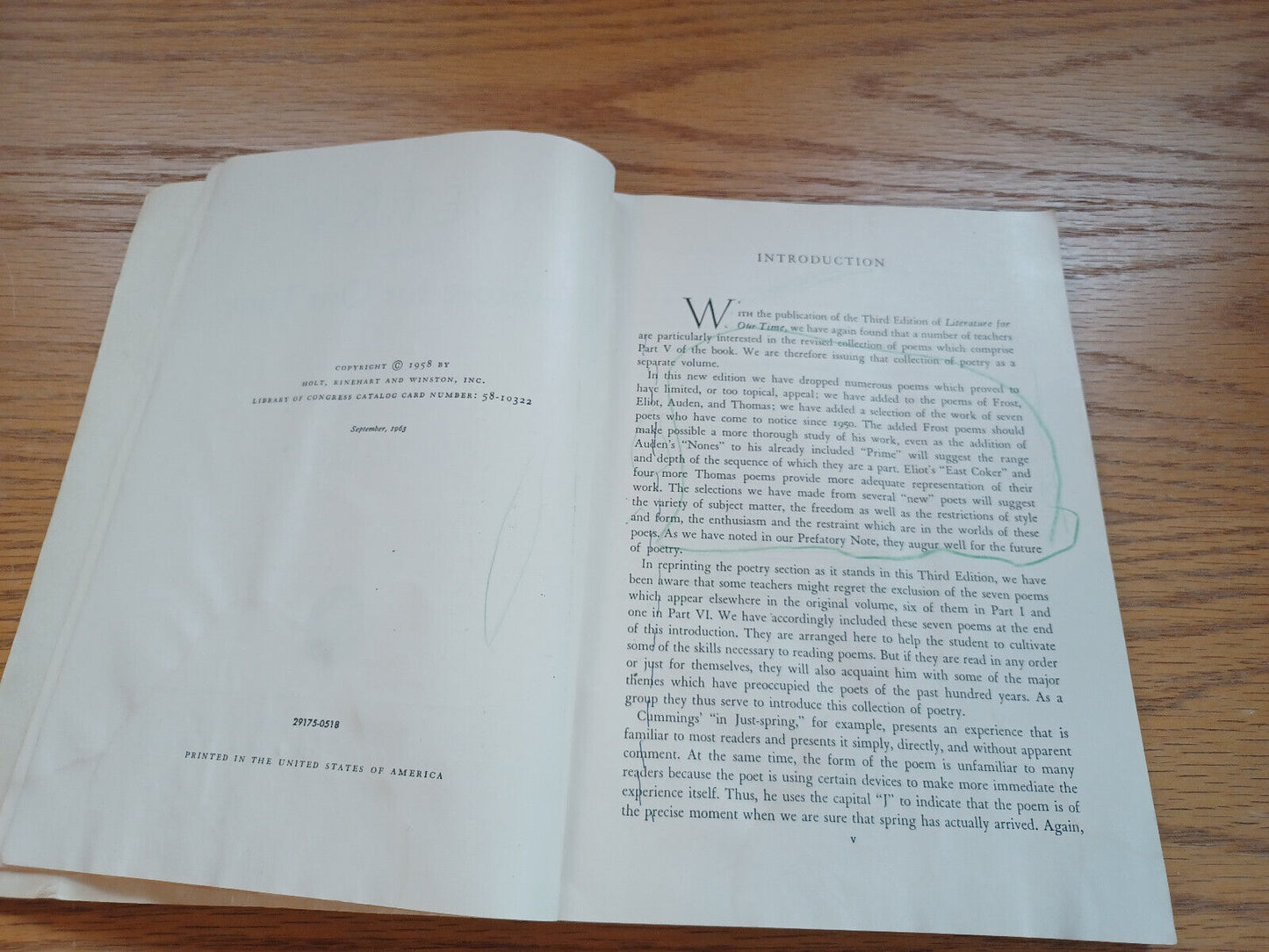 Poetry From Literature For Our Time By Harlow Waite 1958