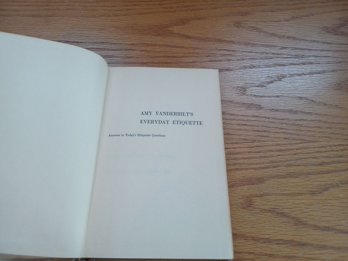 Amy Vanderbilt Every Day Etiquette 1956