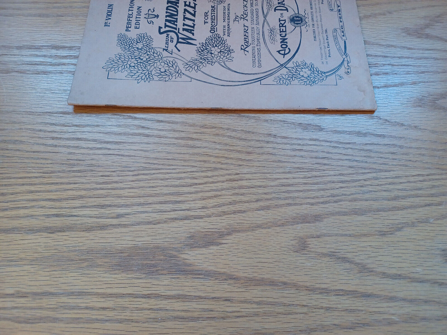 1St Violin Album Of Standard Waltzes For Orchestra Robert Recker 1909