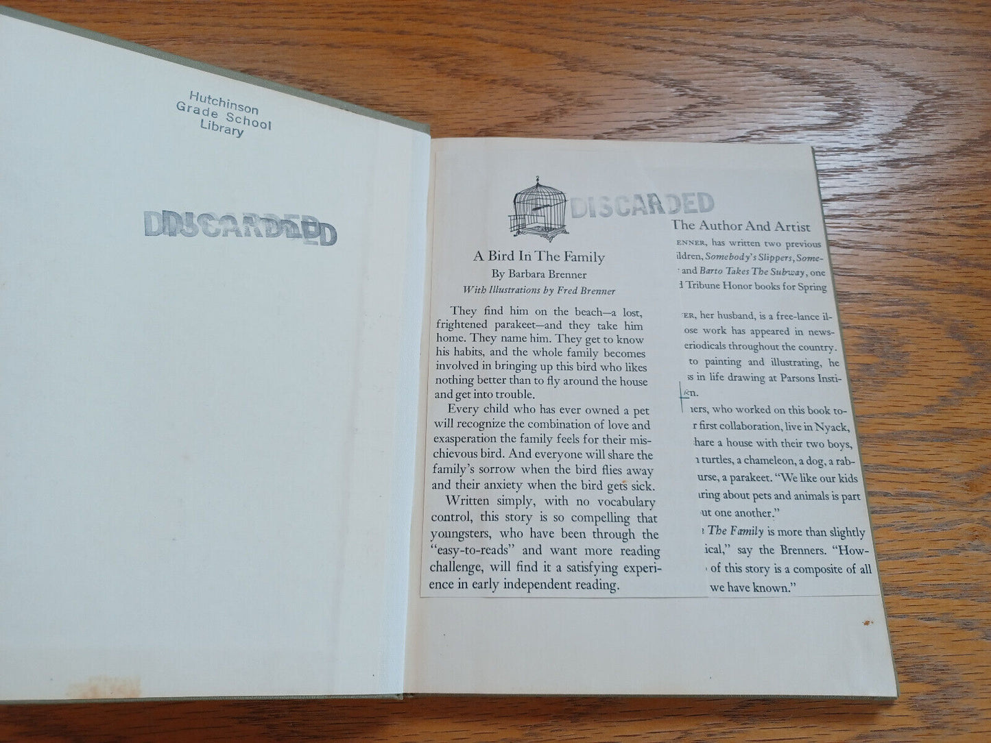 A Bird in the Family Barbara Brenner 1962 Hardcover Young Scott Books