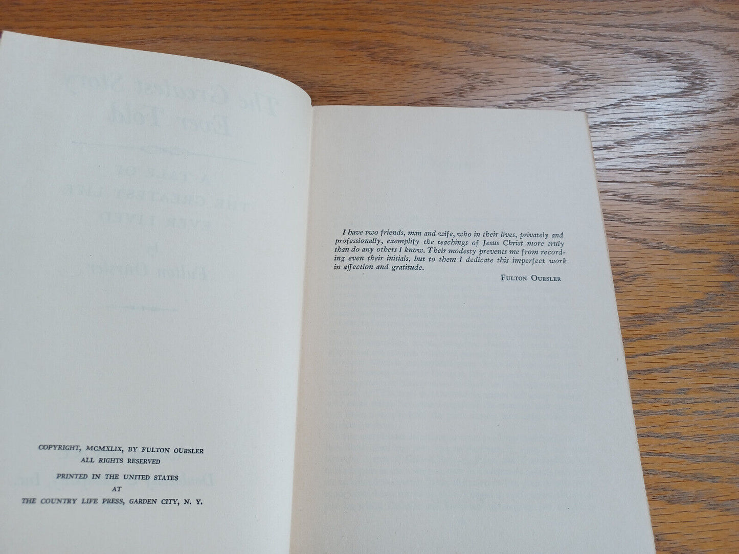 The Greatest Story Ever Told Fulton Oursler 1950 Hardcover Doubleday
