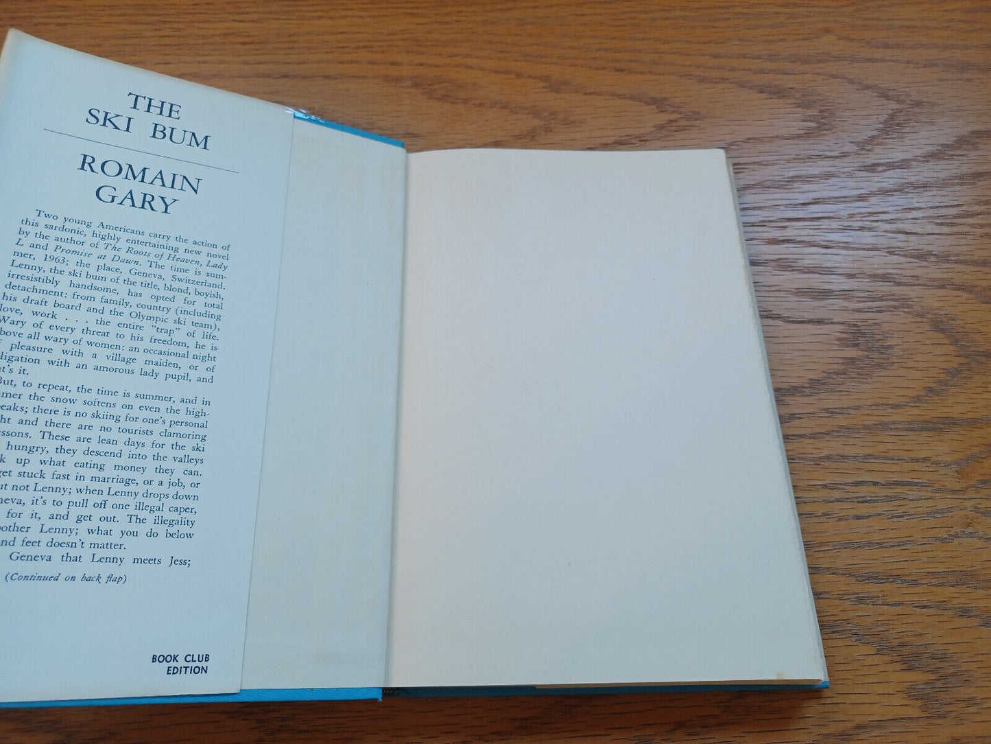 The Ski Bum Romain Gary 1965 Book Club Edition Dust Jacket
