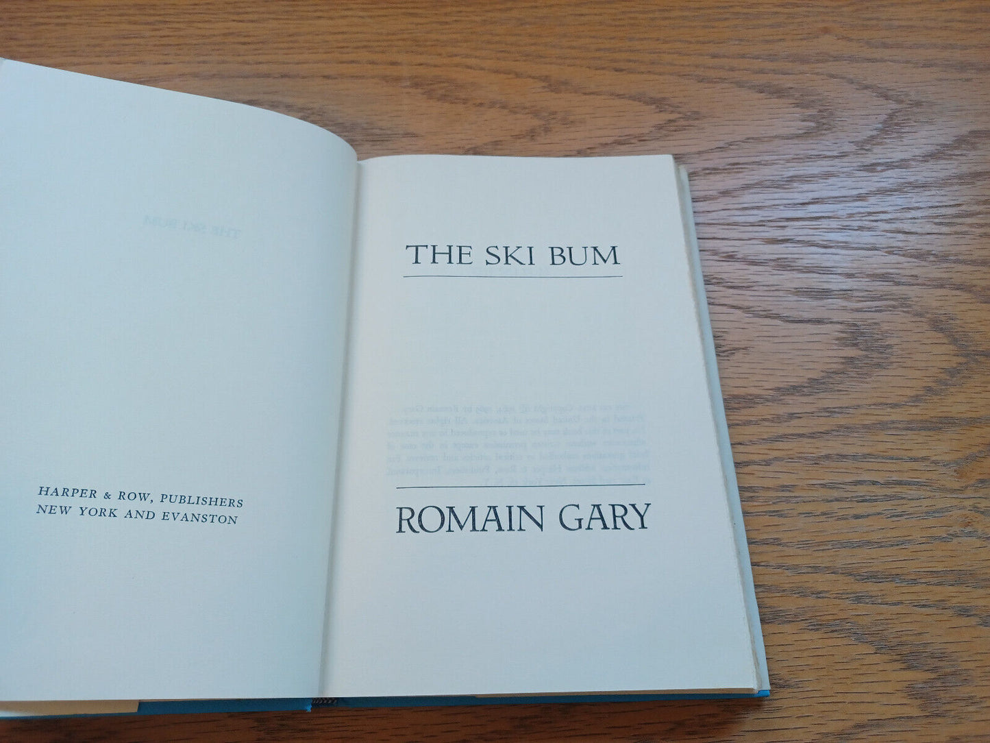 The Ski Bum Romain Gary 1965 Book Club Edition Dust Jacket