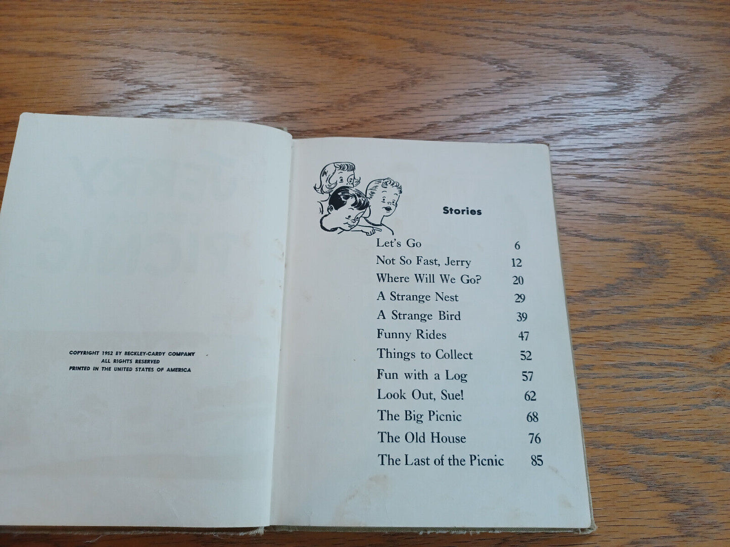 Jerry Goes on a Picnic Florence Battle 1952 Hardcover Beckley Cardy