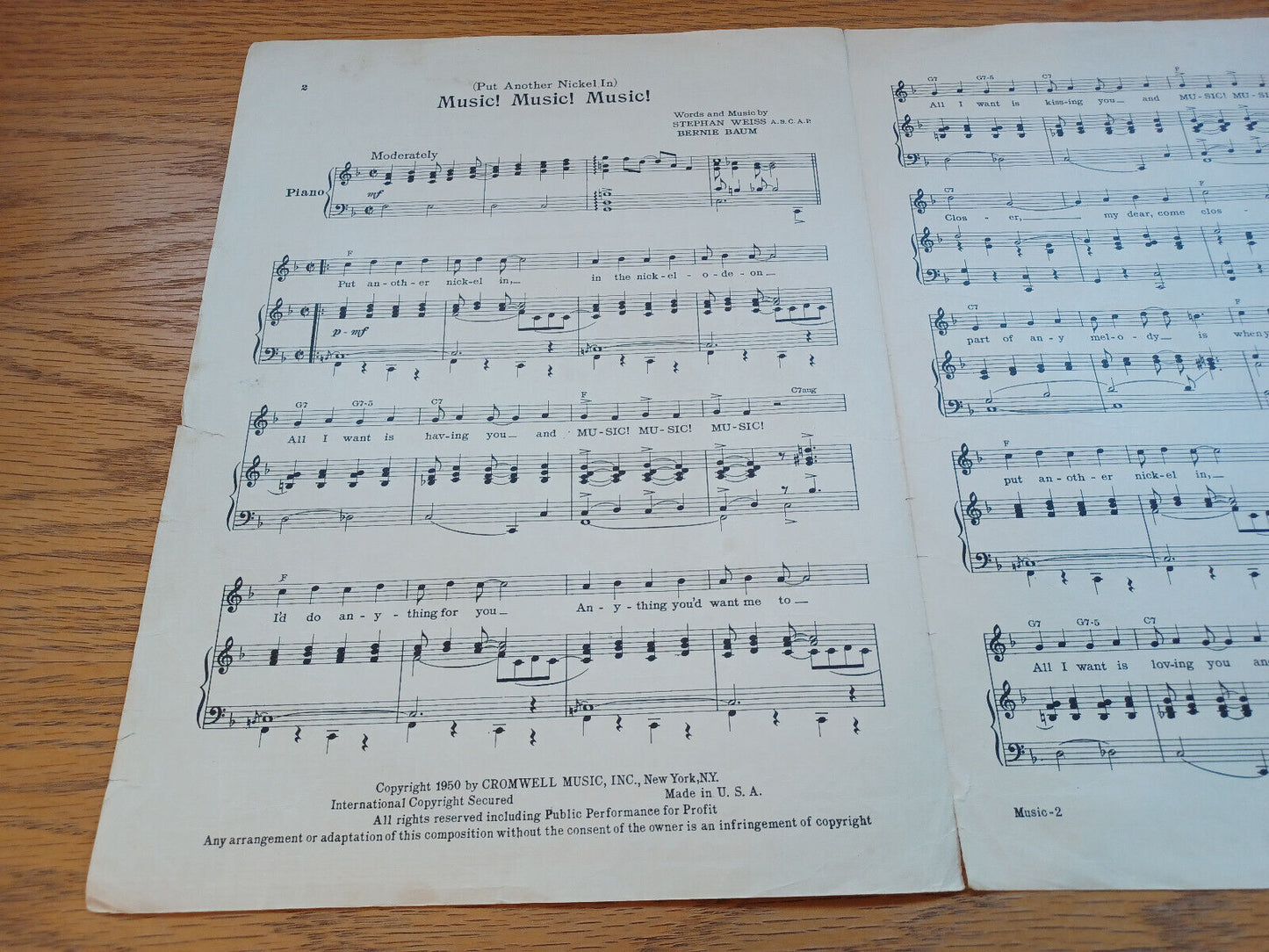 Music Music Music Put Another Nickel In Stephan Weiss Bernie Baum 1950