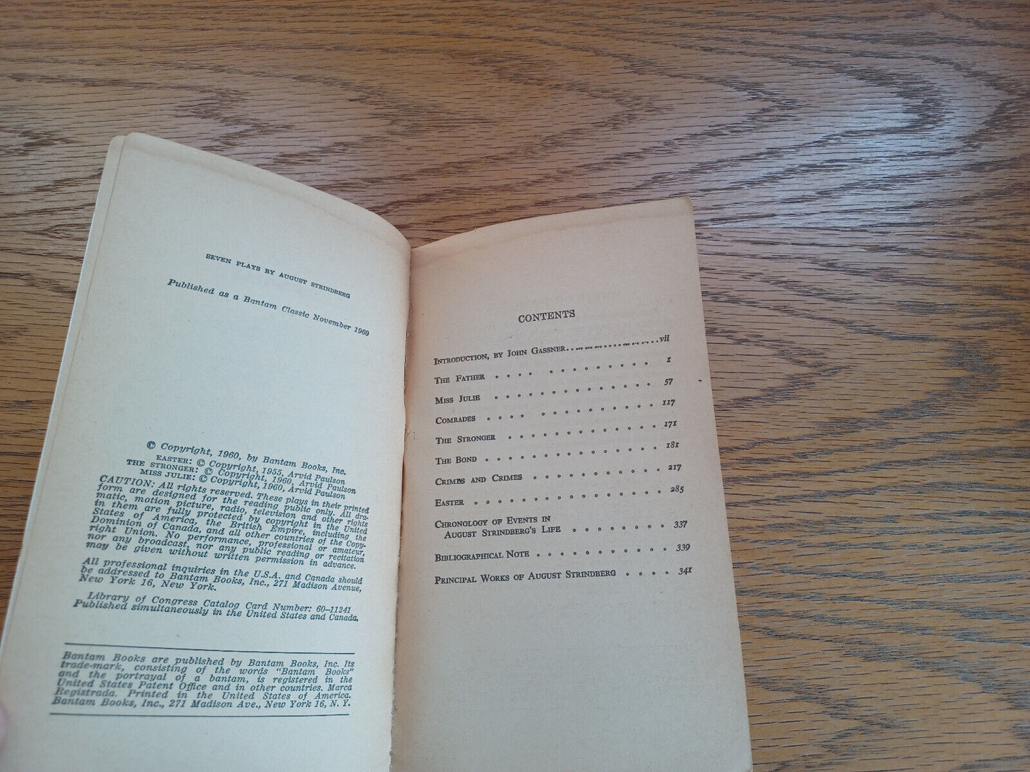Seven Plays August Strindberg 1960 Bantam Books Paperback