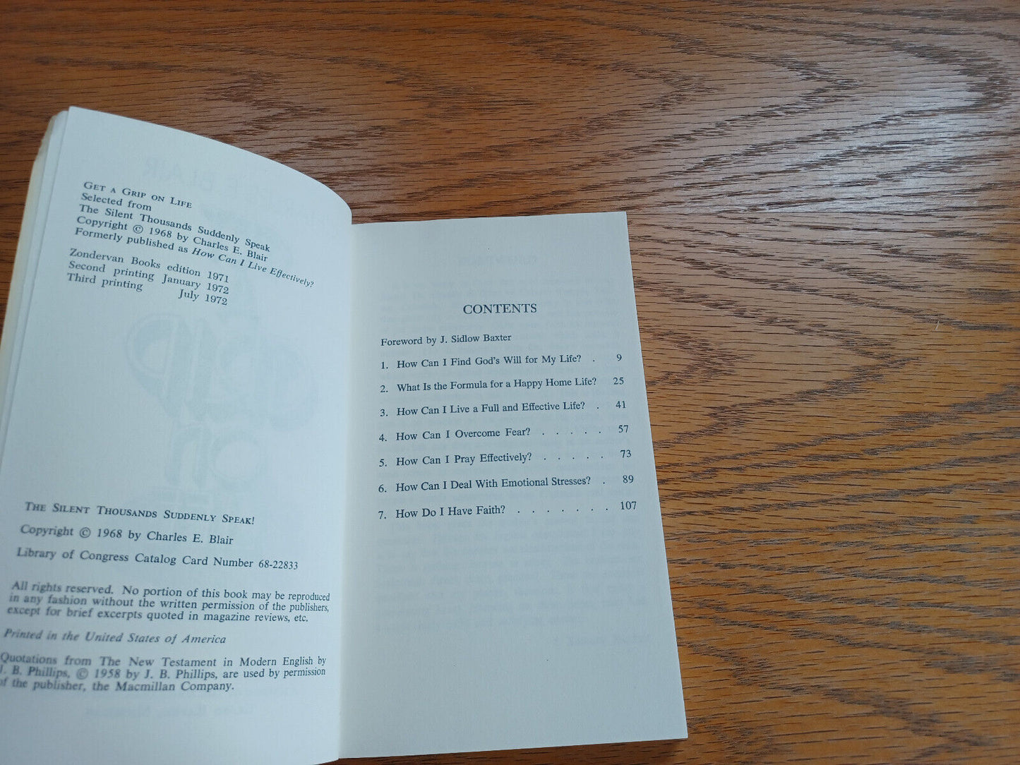 Get a Grip on Life Charles E Blair 1972 Paperback Zondervan