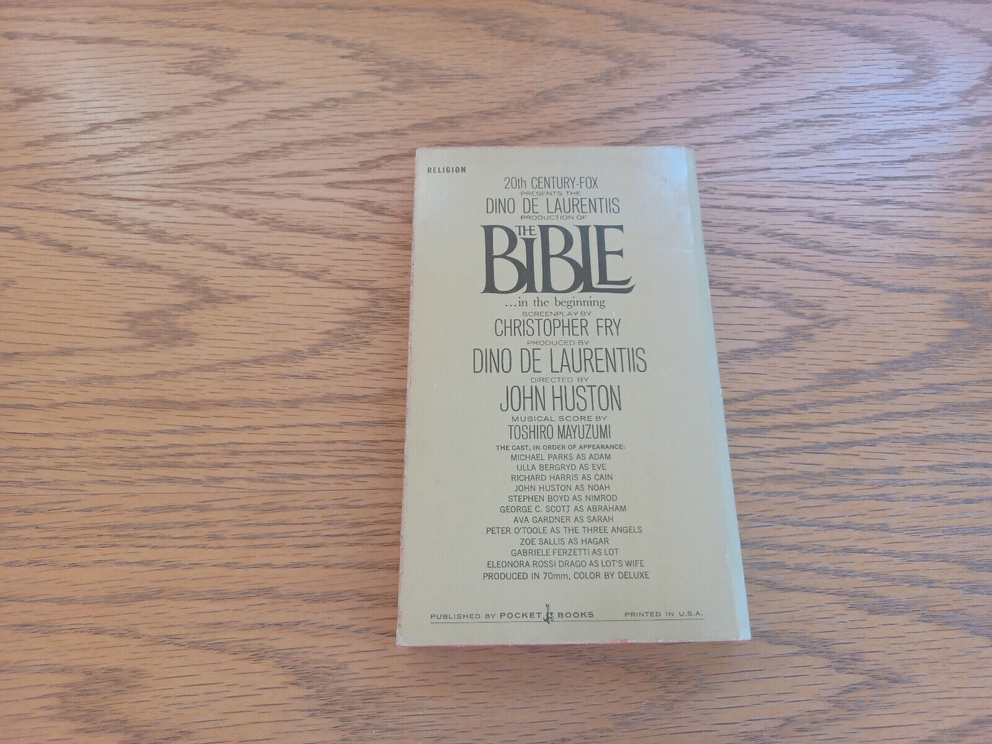 The Bible Screenplay Christopher Fry 1966 Paperback Pocket Books