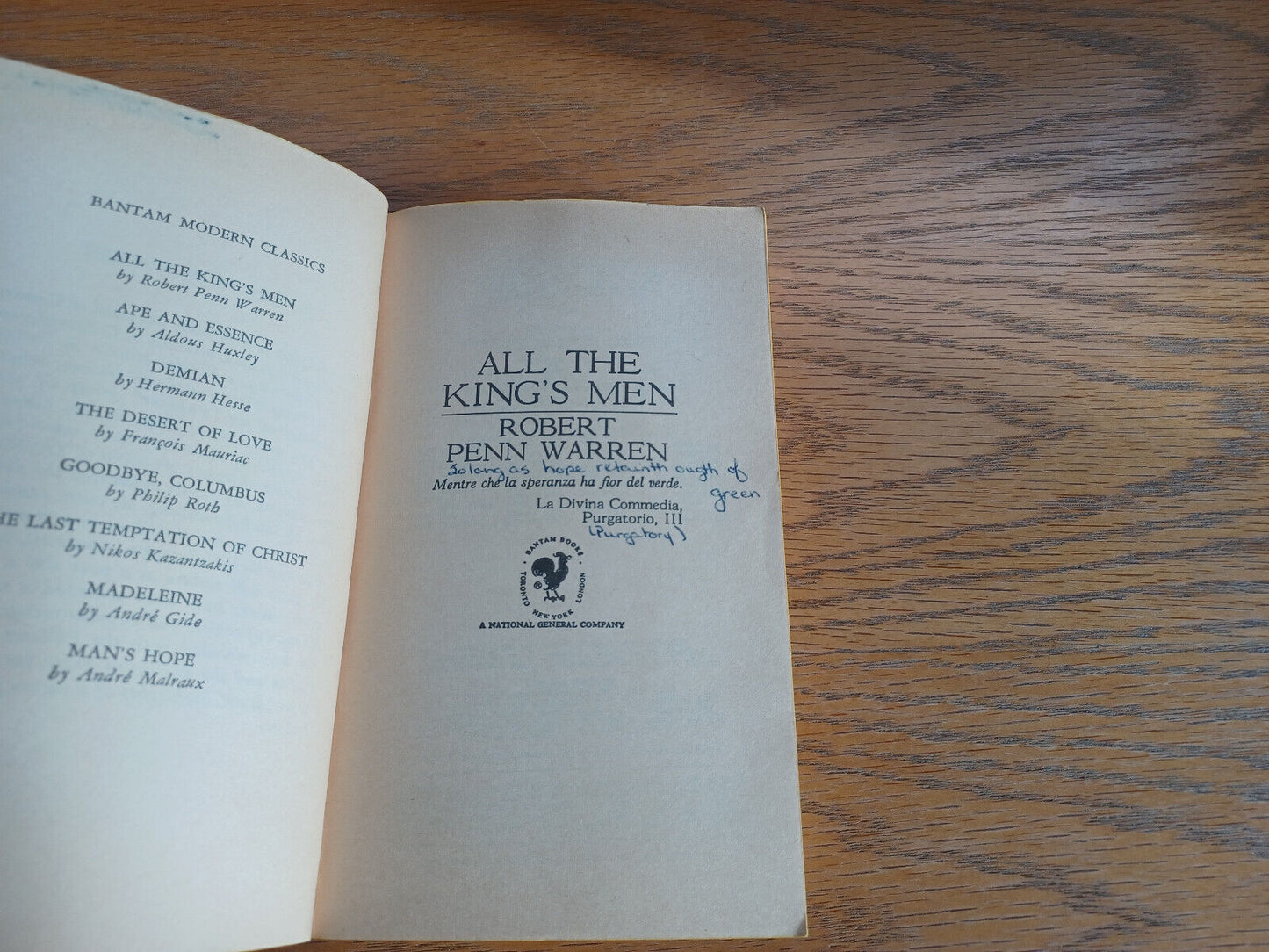 All the King’s Men Robert Penn Warren 1970 Bantam Books Paperback
