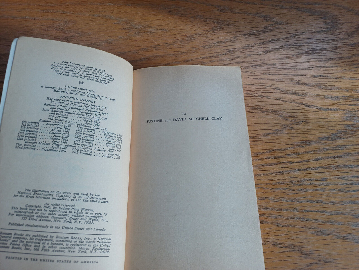 All the King’s Men Robert Penn Warren 1970 Bantam Books Paperback
