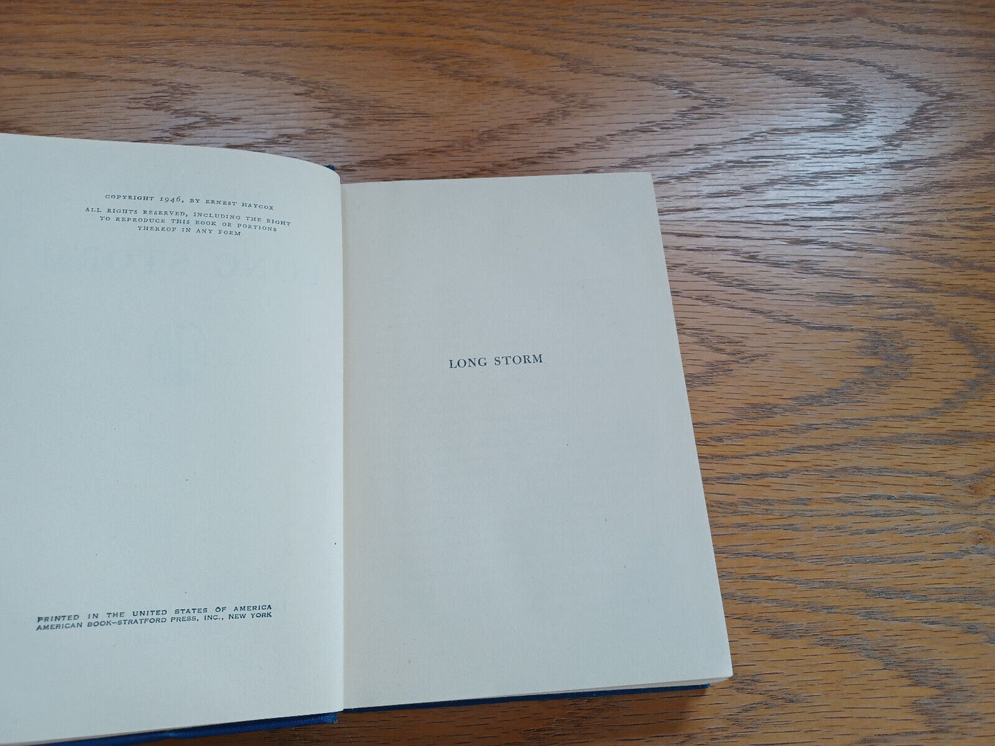 Long Storm Ernest Haycox 1946 Hardcover Little Brown