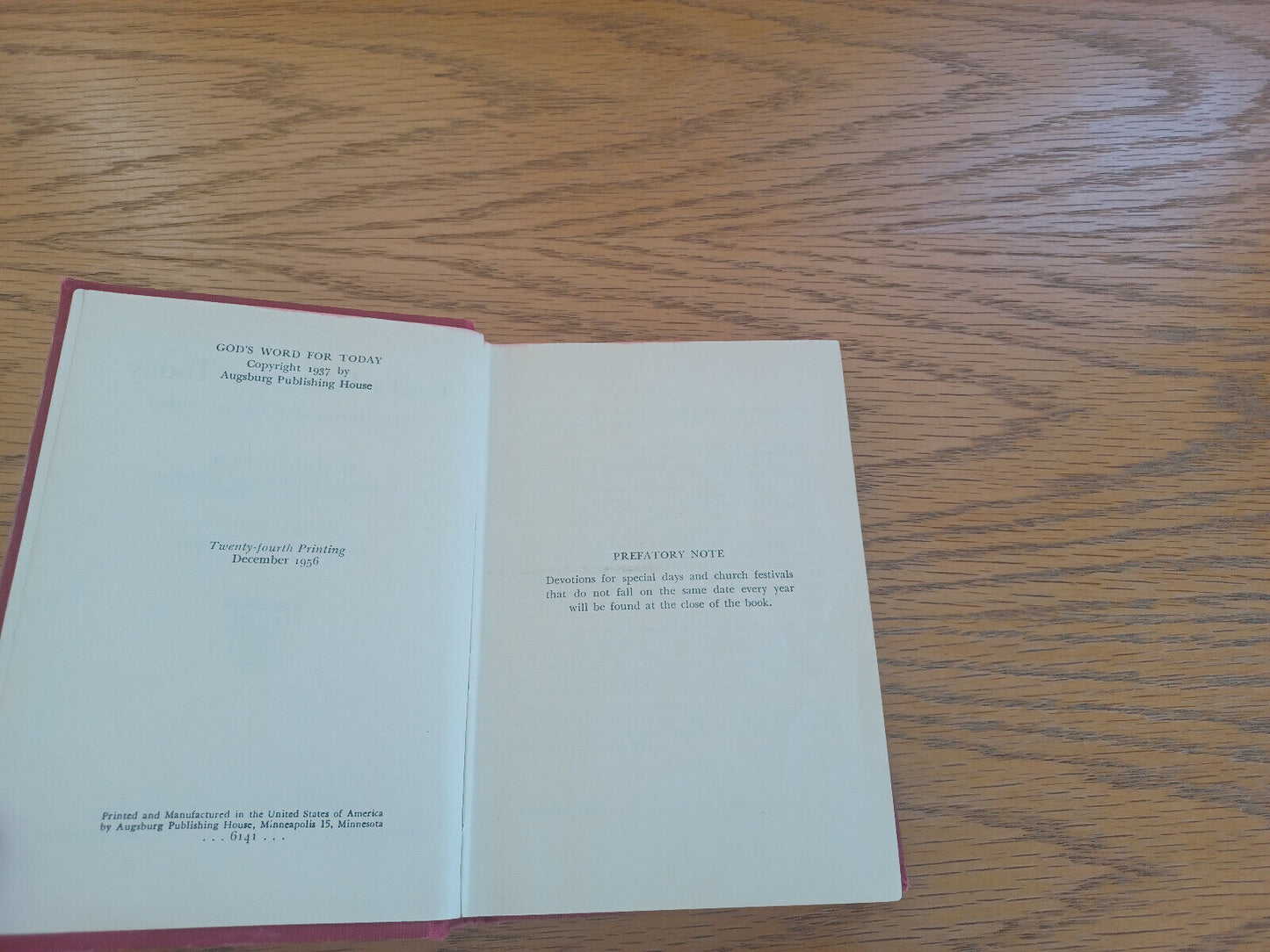 God’s Word for Today O Hallesby 1956 Augsburg Publishing House Hardcover