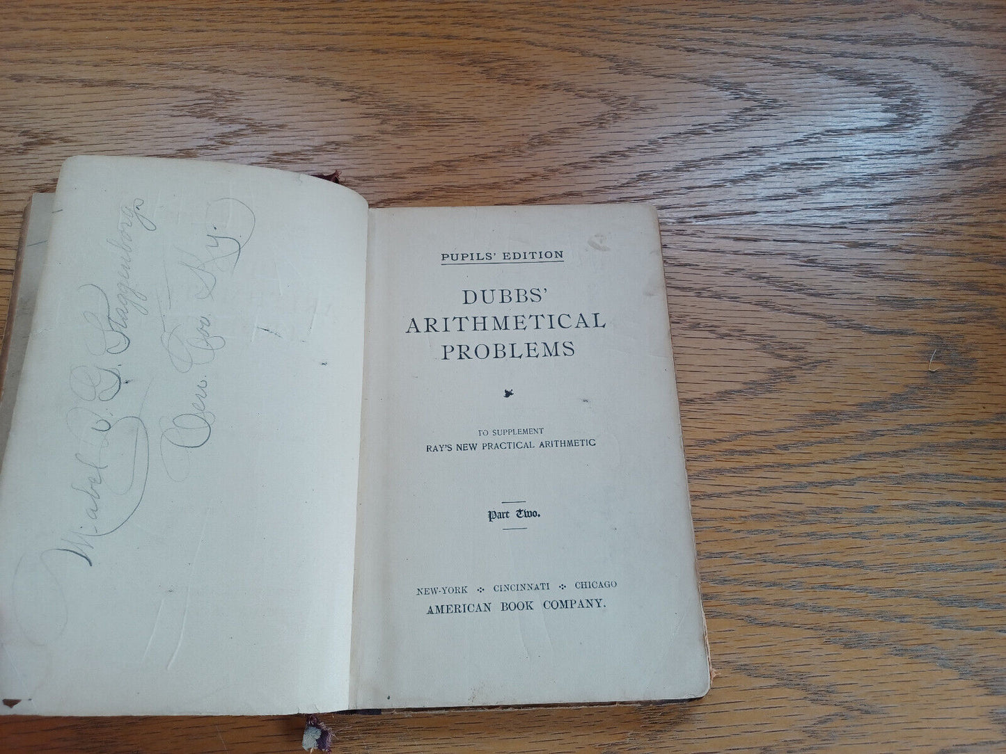 Dubbs’ Arithmetical Problems Part Two 1893 Hardcover Pupils’ Edition American Bo