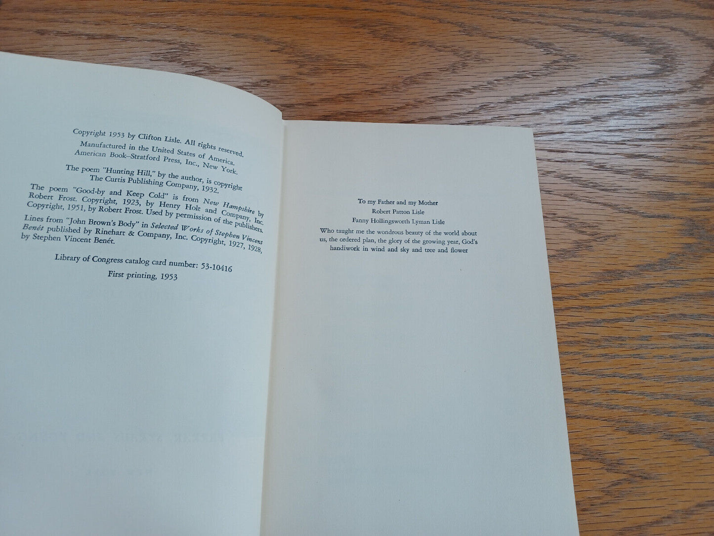 The Growing Year Clifton Lisle 1953 1st Printing Farrar Straus and Young